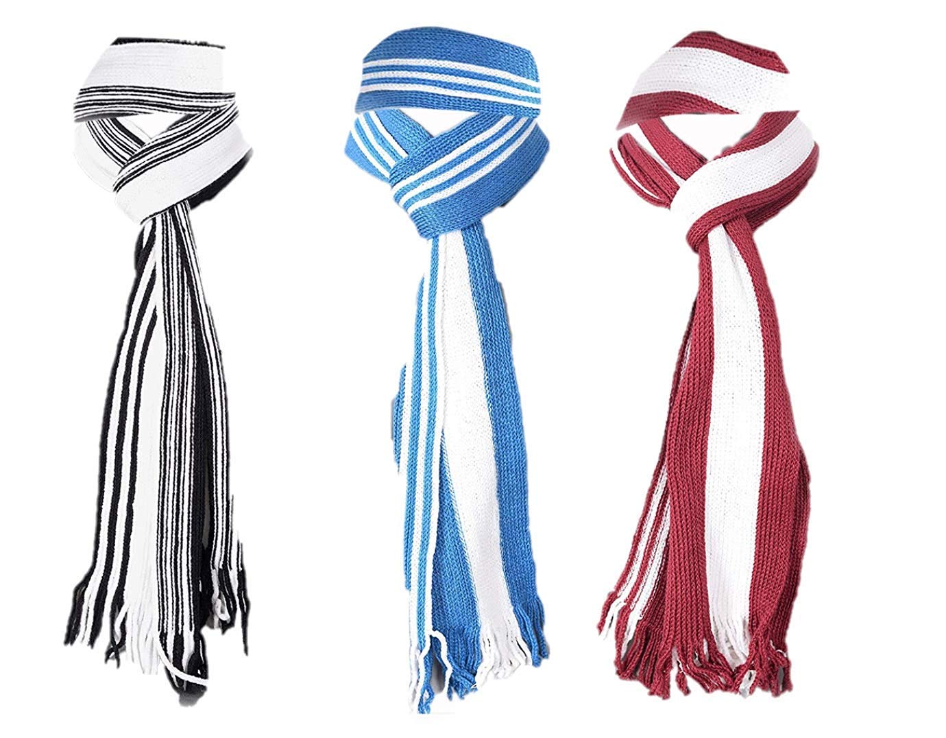 Buy V4U Men's Muffler Style Woollen Scarf (Multicolour) Pack